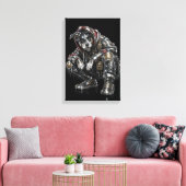 Disco-hond canvas wandkunst – moderne mozaïek pupp afdruk (Insitu (Woonkamer))