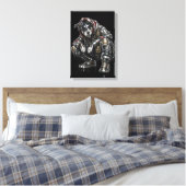 Disco-hond canvas wandkunst – moderne mozaïek pupp afdruk (Insitu (Slaapkamer))