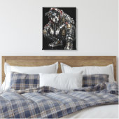 Disco-hond canvas wandkunst – moderne mozaïek pupp afdruk (Insitu (Slaapkamer))