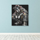 Disco-hond canvas wandkunst – moderne mozaïek pupp afdruk (Insitu (Houten vloer))