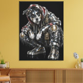 Disco-hond canvas wandkunst – moderne mozaïek pupp afdruk (Insitu (Woonkamer))