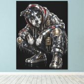 Disco-hond canvas wandkunst – moderne mozaïek pupp afdruk (Insitu (Houten vloer))
