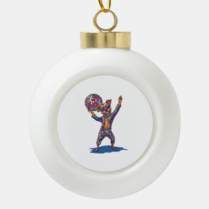 Disco-hond Delight � Grappige 70s Feest Puppy Keramische Bal Ornament
