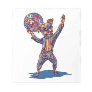 Disco-hond Delight � Grappige 70s Feest Puppy Notitieblok