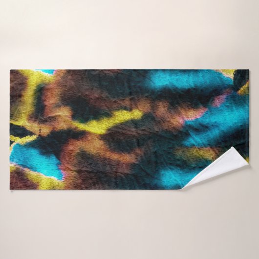 Disco Ikat Pattern. Kleurrijke achtergrond. Badhanddoek (Badhanddoek)