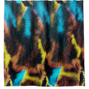 Disco Ikat Pattern. Kleurrijke achtergrond. Douchegordijn