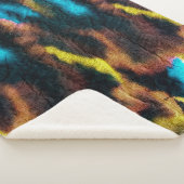 Disco Ikat Pattern. Kleurrijke achtergrond. Sherpa Deken (3/4)