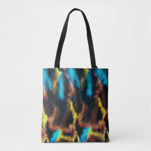 Disco Ikat Pattern. Kleurrijke achtergrond. Tote Bag