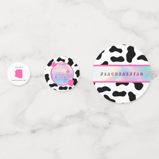 "Disco in de woestijn" Bach-feest tafelconfetti Confetti (Achterkanten)