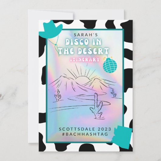 "Disco in de woestijn" Scottsdale Bach-itinerario Kaart (Voorkant)