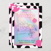 "Disco in the Desert" Schottsdale Bach-uitnodiging Kaart (Voorkant / Achterkant)