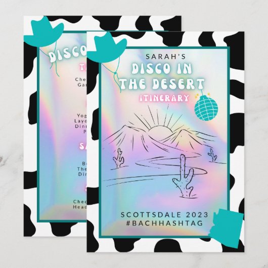 "Disco in the Desert" Scottsdale Bach-reisroute Kaart (Voorkant / Achterkant)
