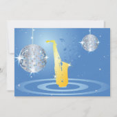 Disco Jazz Saxofoon Sparkling Spiegel Ballen Kaart (Voorkant)