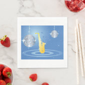 Disco Jazz Saxofoon Sparkling Spiegel Ballen Servet (Insitu)