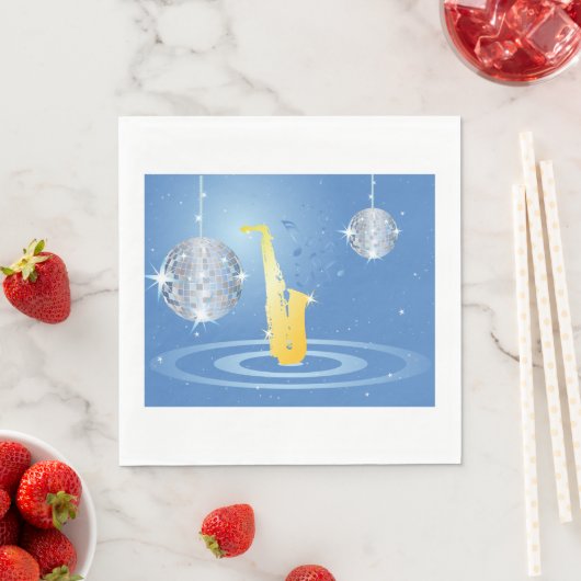 Disco Jazz Saxofoon Sparkling Spiegel Ballen Servet (Insitu)