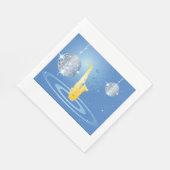 Disco Jazz Saxofoon Sparkling Spiegel Ballen Servet (Hoek)