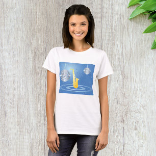 Disco Jazz Saxofoon Sparkling Spiegel Ballen T-shirt