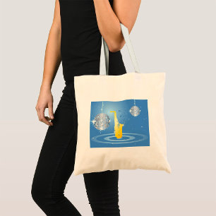 Disco Jazz Saxofoon Sparkling Spiegel Ballen Tote Bag