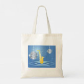 Disco Jazz Saxofoon Sparkling Spiegel Ballen Tote Bag (Achterkant)