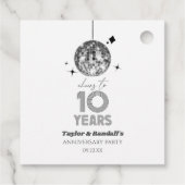 Disco juicht 10 jaar bruiloft Jubileum feest Bedankjes Labels (Achterkant)