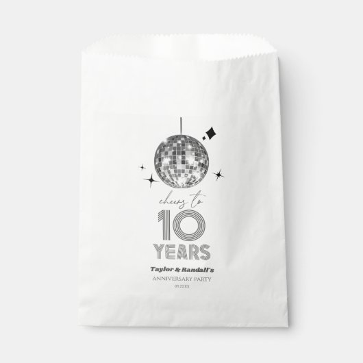 Disco juicht 10 jaar bruiloft Jubileum feest Bedankzakje (Voorkant)