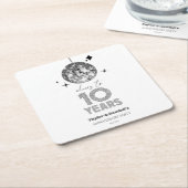 Disco juicht 10 jaar bruiloft Jubileum feest Kartonnen Onderzetters (Schuin)