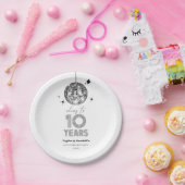 Disco juicht 10 jaar bruiloft Jubileum feest Papieren Bordje (Feest)