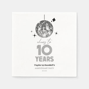 Disco juicht 10 jaar bruiloft Jubileum feest Servet
