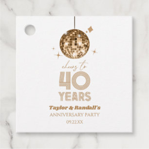 Disco juicht 40 jaar bruiloft Jubileum feest Bedankjes Labels