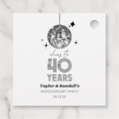 Disco juicht 40 jaar bruiloft Jubileum feest Bedankjes Labels (Achterkant)