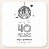 Disco juicht 40 jaar bruiloft Jubileum feest Kartonnen Onderzetters (Voorkant)