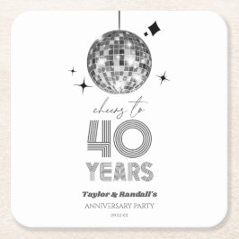 Disco juicht 40 jaar bruiloft Jubileum feest Kartonnen Onderzetters