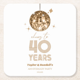 Disco juicht 40 jaar bruiloft Jubileum feest Kartonnen Onderzetters