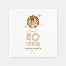 Disco juicht 40 jaar bruiloft Jubileum feest Servet
