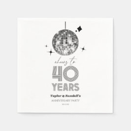 Disco juicht 40 jaar bruiloft Jubileum feest Servet