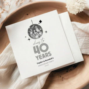 Disco juicht 40 jaar bruiloft Jubileum feest Servet