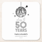 Disco juicht 50 jaar bruiloft Jubileum feest Kartonnen Onderzetters (Voorkant)