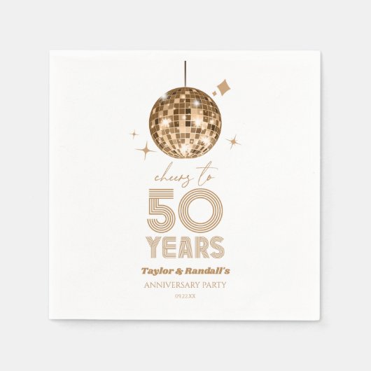 Disco juicht 50 jaar bruiloft Jubileum feest Servet (Voorkant)