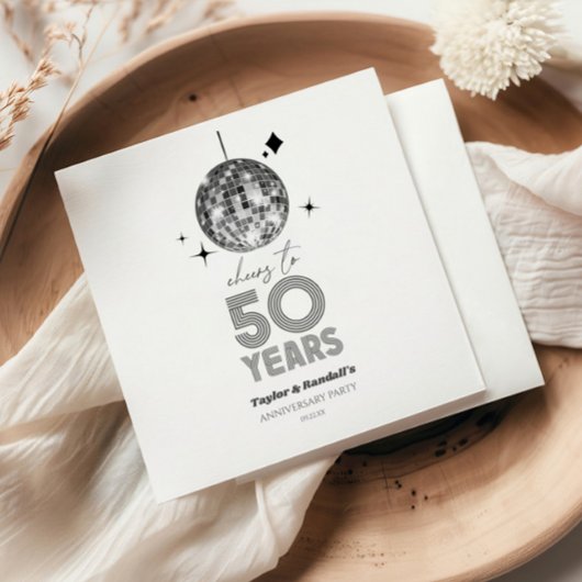 Disco juicht 50 jaar bruiloft Jubileum feest Servet