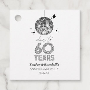 Disco juicht 60 jaar bruiloft Jubileum feest Bedankjes Labels