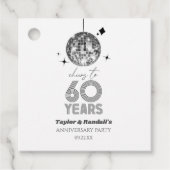 Disco juicht 60 jaar bruiloft Jubileum feest Bedankjes Labels (Voorkant)