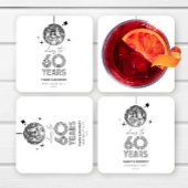 Disco juicht 60 jaar bruiloft Jubileum feest Kartonnen Onderzetters