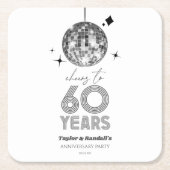 Disco juicht 60 jaar bruiloft Jubileum feest Kartonnen Onderzetters (Voorkant)