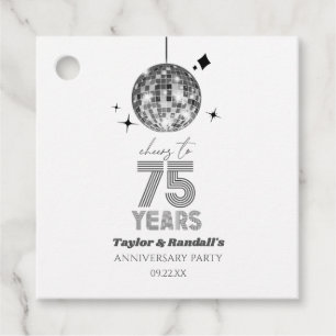 Disco juicht 75 jaar bruiloft Jubileum feest Bedankjes Labels