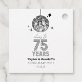 Disco juicht 75 jaar bruiloft Jubileum feest Bedankjes Labels (Achterkant)