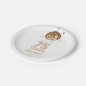 Disco juicht 75 jaar bruiloft Jubileum feest Papieren Bordje (Gekanteld)