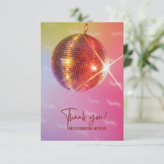 Disco-kaarten Colorful Bedankt Ball (Staand voorkant)