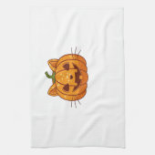 Disco Kat Jack o'Lantern Klassiek T-shirt Theedoek (Verticaal)