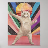 Disco Kat Print Grappige Poster Disco Print Grappi (Voorkant)