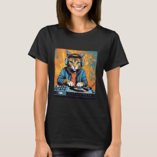 Disco Kat Techno DJ Dierenliefhebber Nieuwigheidsg T-shirt